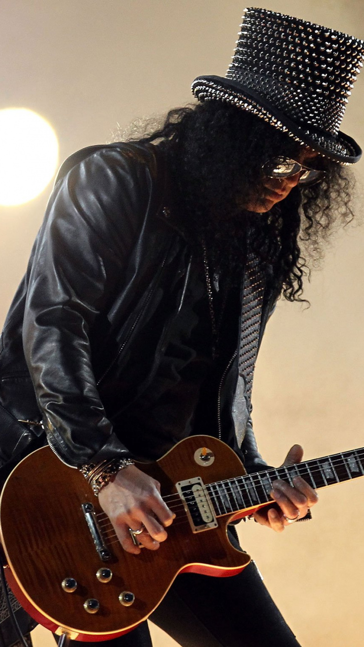 Slash Guns n Roses, Guns N Roses, Velvet Revolver, Guitarra, el Guitarrista. Wallpaper in 750x1334 Resolution