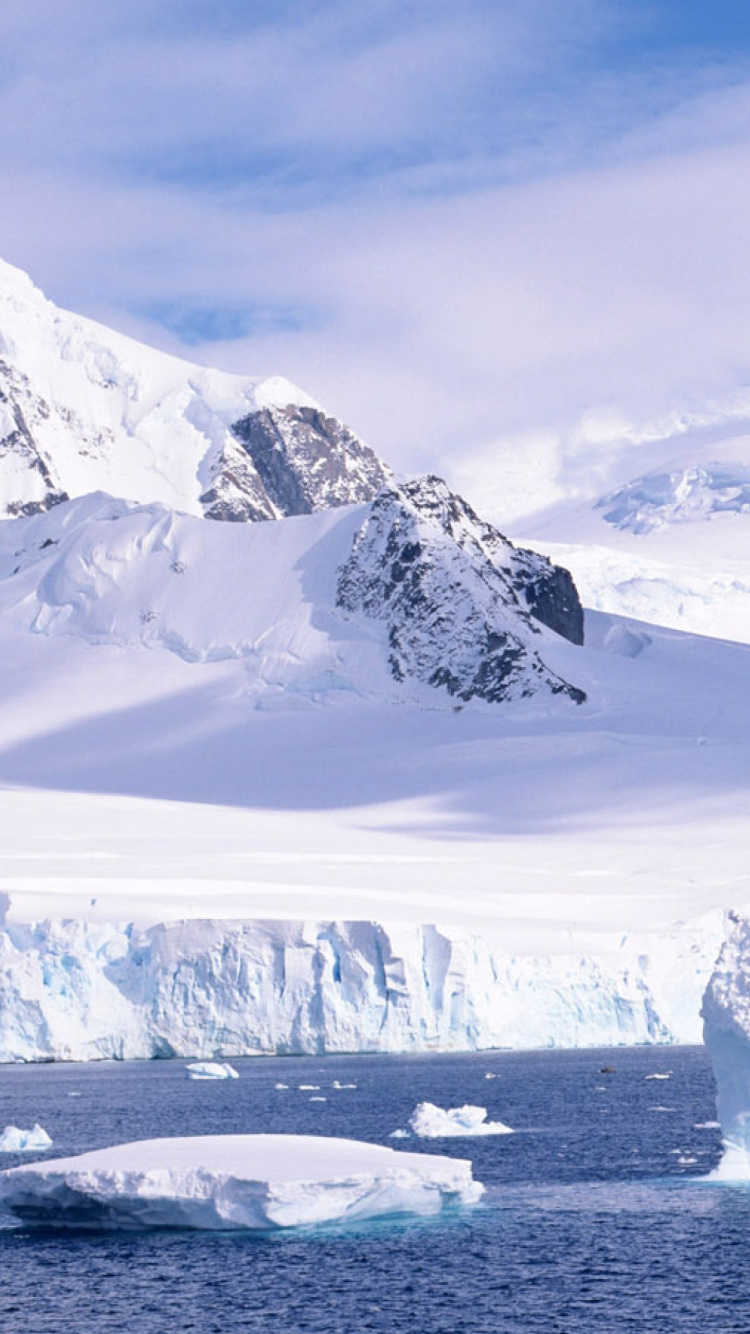 极地冰盖, 冰山, 北极, 北冰洋, 冰帽 壁纸 750x1334 允许