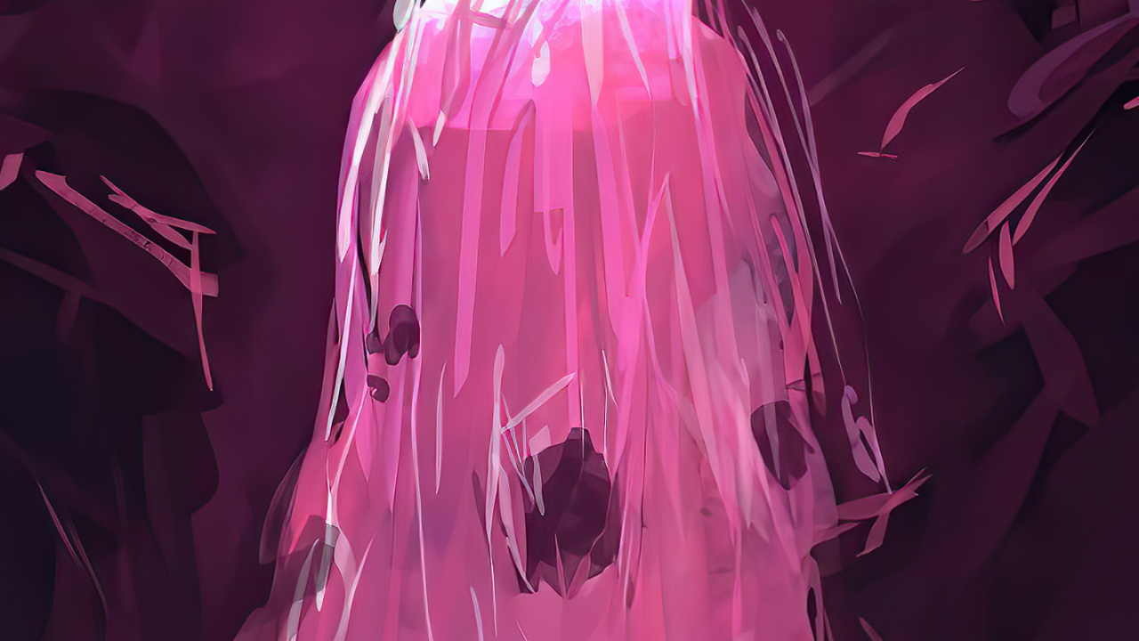 Ästhetischer Magischer Wasserfall, Kunst, Anime-Kunst, Wasserfall, Zeichnung. Wallpaper in 1280x720 Resolution