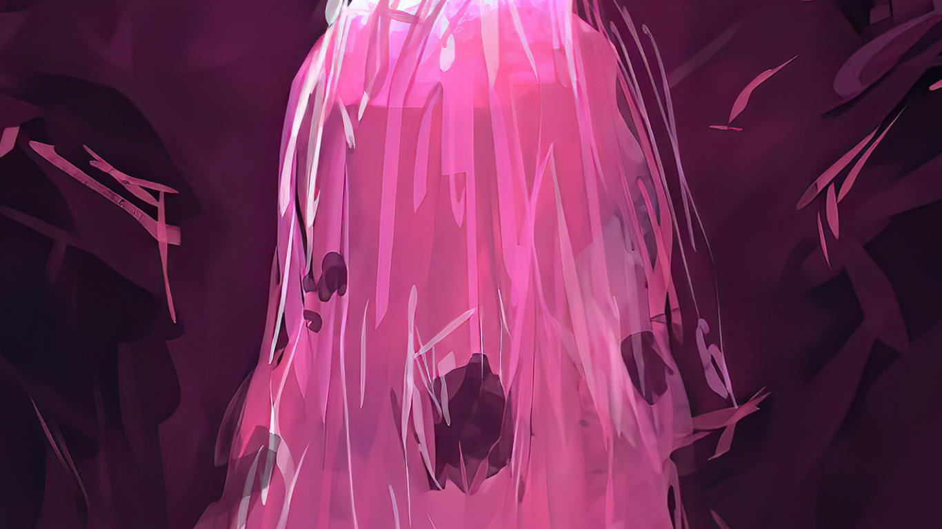 Ästhetischer Magischer Wasserfall, Kunst, Anime-Kunst, Wasserfall, Zeichnung. Wallpaper in 1366x768 Resolution