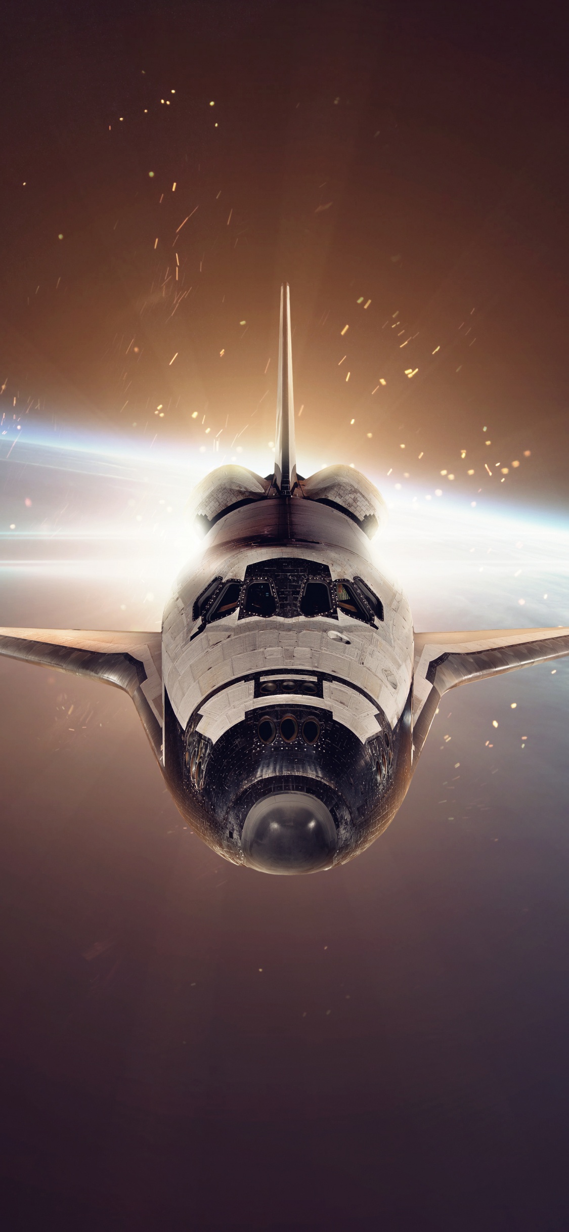 Vaisseau Spatial Blanc et Noir. Wallpaper in 1125x2436 Resolution