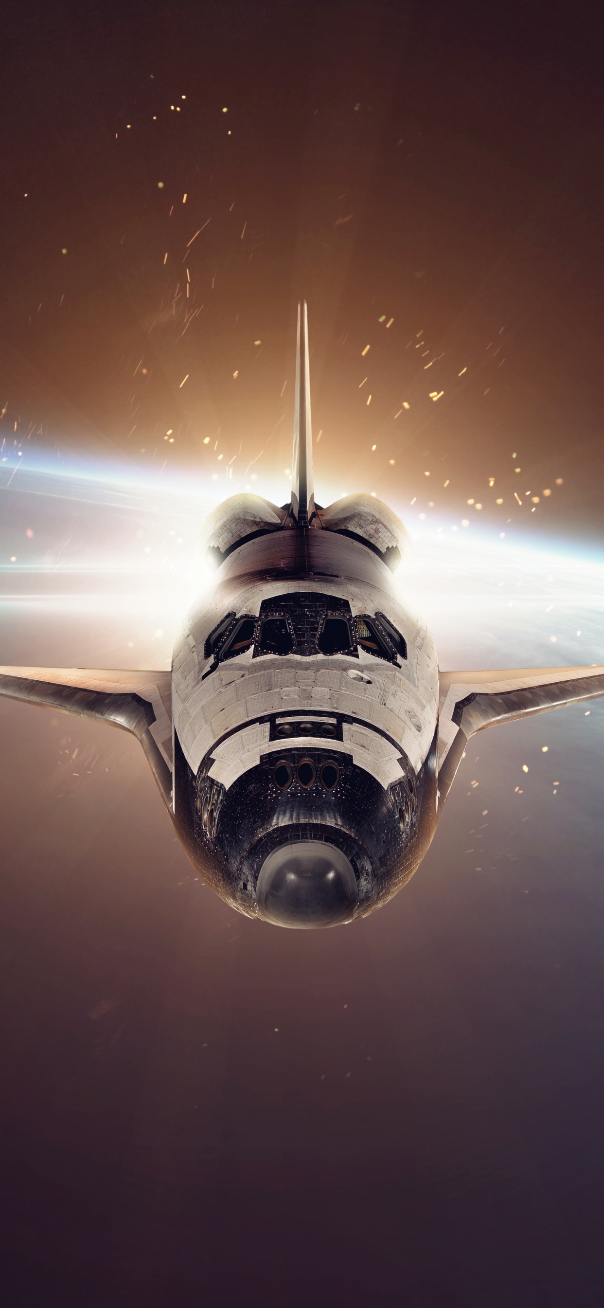 Vaisseau Spatial Blanc et Noir. Wallpaper in 1242x2688 Resolution