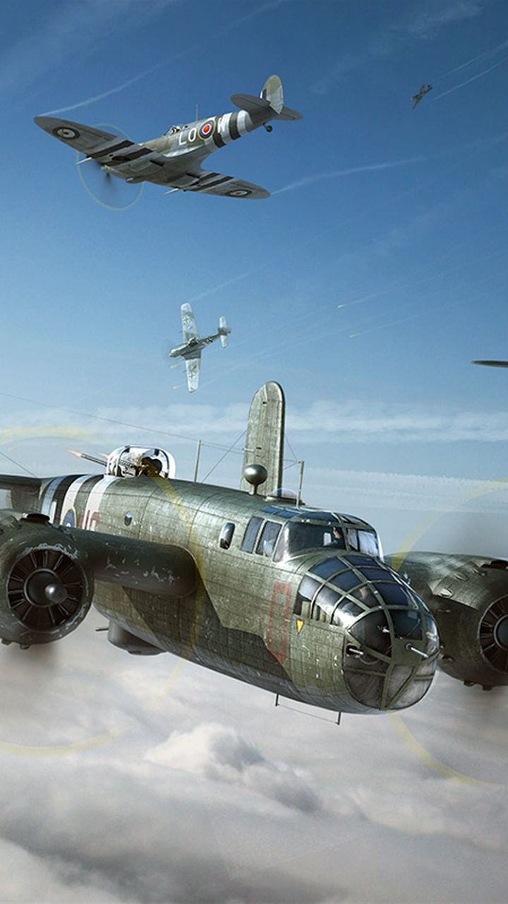 Avión de Combate Gris y Negro Sobre Nubes Blancas Durante el Día. Wallpaper in 720x1280 Resolution