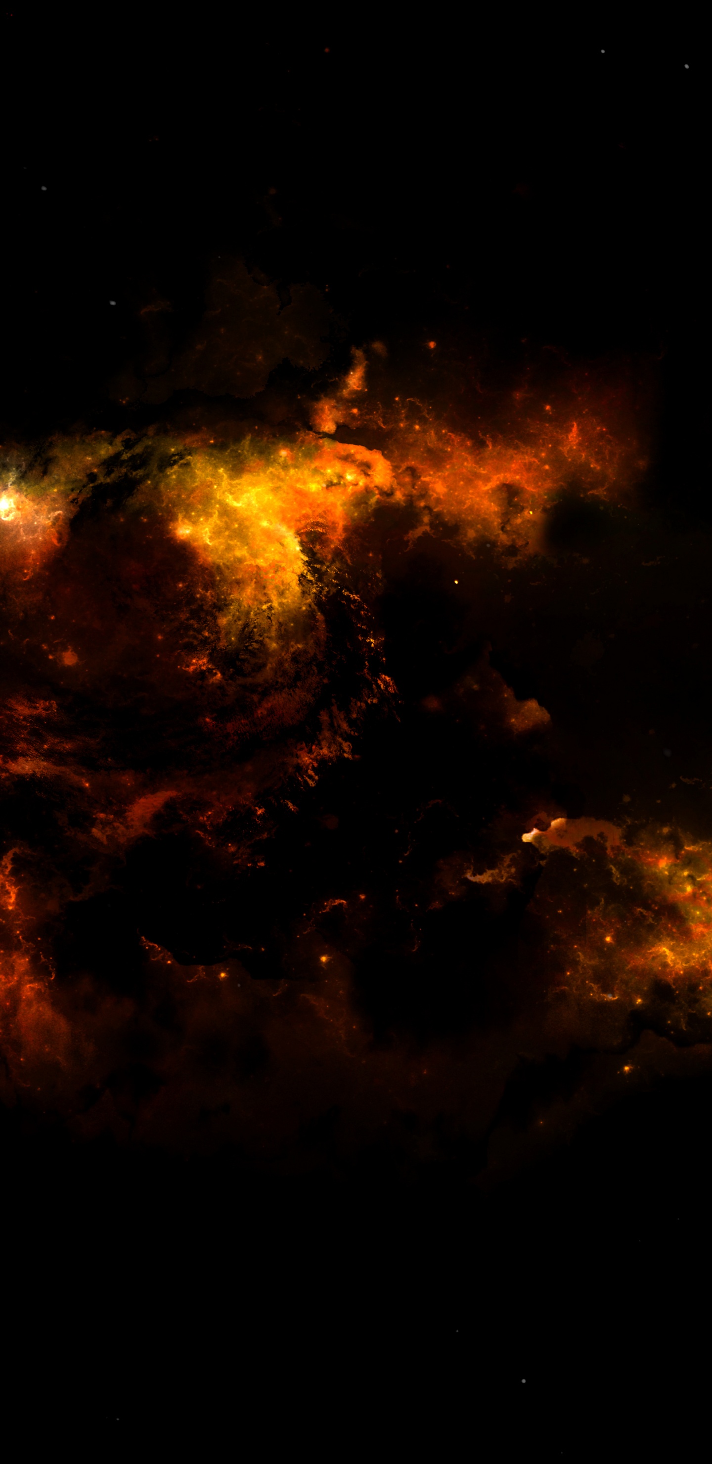 Nuages Orange et Noirs Pendant la Nuit. Wallpaper in 1440x2960 Resolution