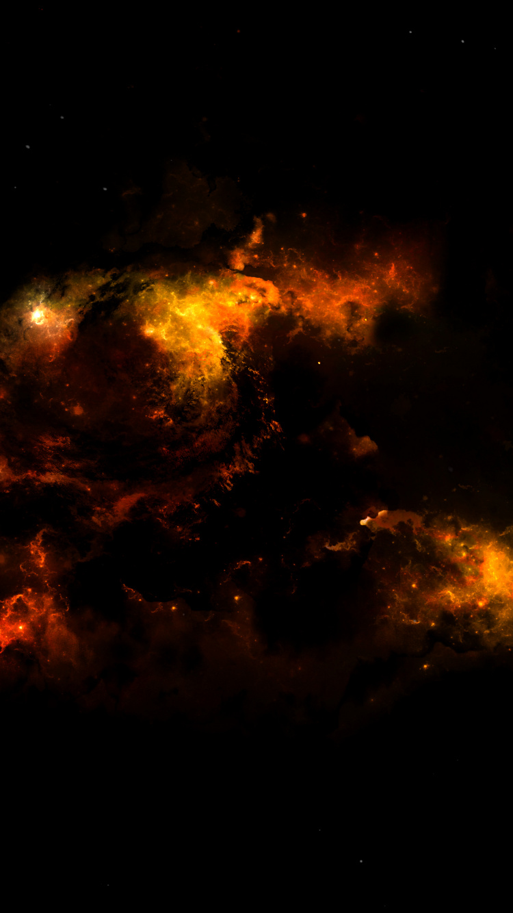 Nuages Orange et Noirs Pendant la Nuit. Wallpaper in 750x1334 Resolution