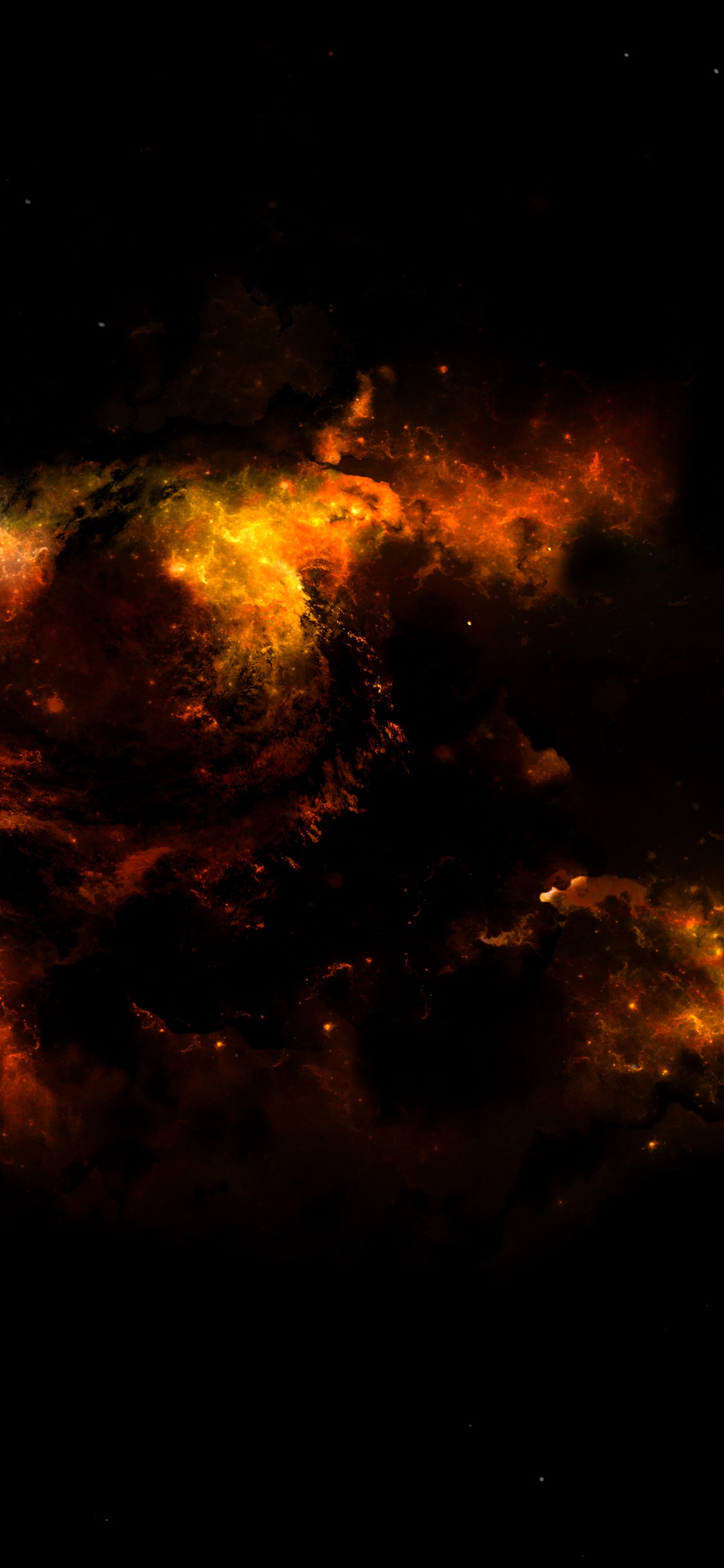 Orange Und Schwarze Wolken Während Der Nacht. Wallpaper in 1125x2436 Resolution