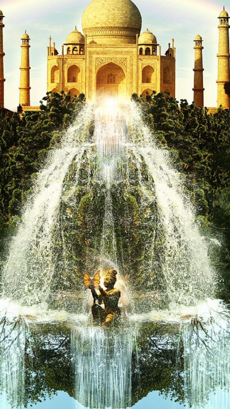 Fuente de Agua Cerca Del Edificio de Hormigón Marrón Durante el Día. Wallpaper in 750x1334 Resolution