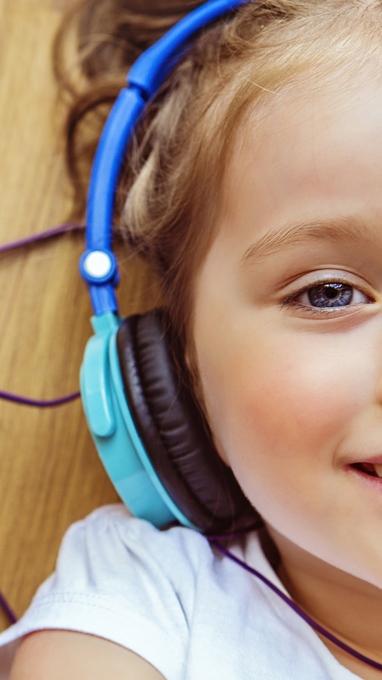 Audio Equipment, Headphones, Child, Ear, Apples. Wallpaper in 750x1334 Resolution