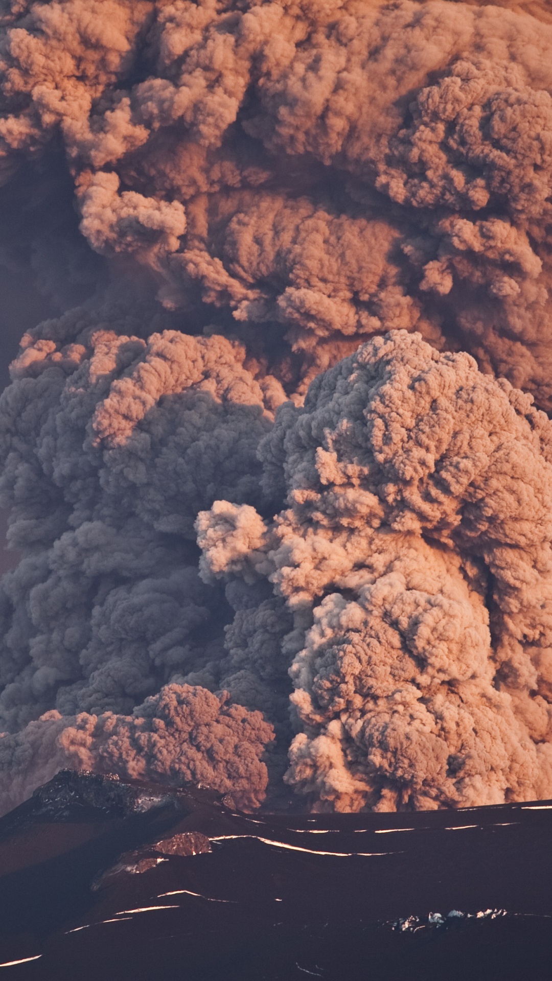 Braune Und Schwarze Bergmalerei. Wallpaper in 1080x1920 Resolution