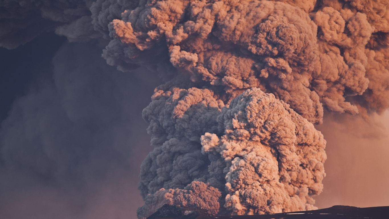 Braune Und Schwarze Bergmalerei. Wallpaper in 1366x768 Resolution