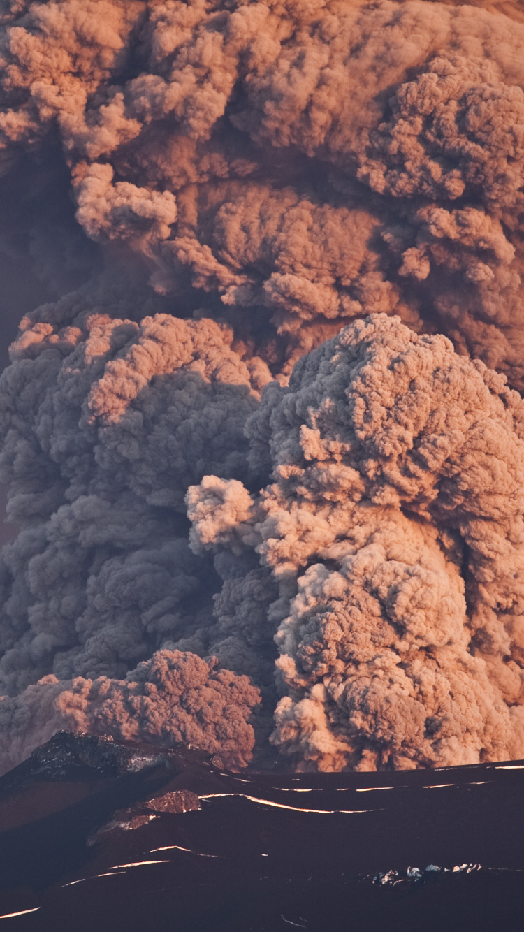 Braune Und Schwarze Bergmalerei. Wallpaper in 750x1334 Resolution