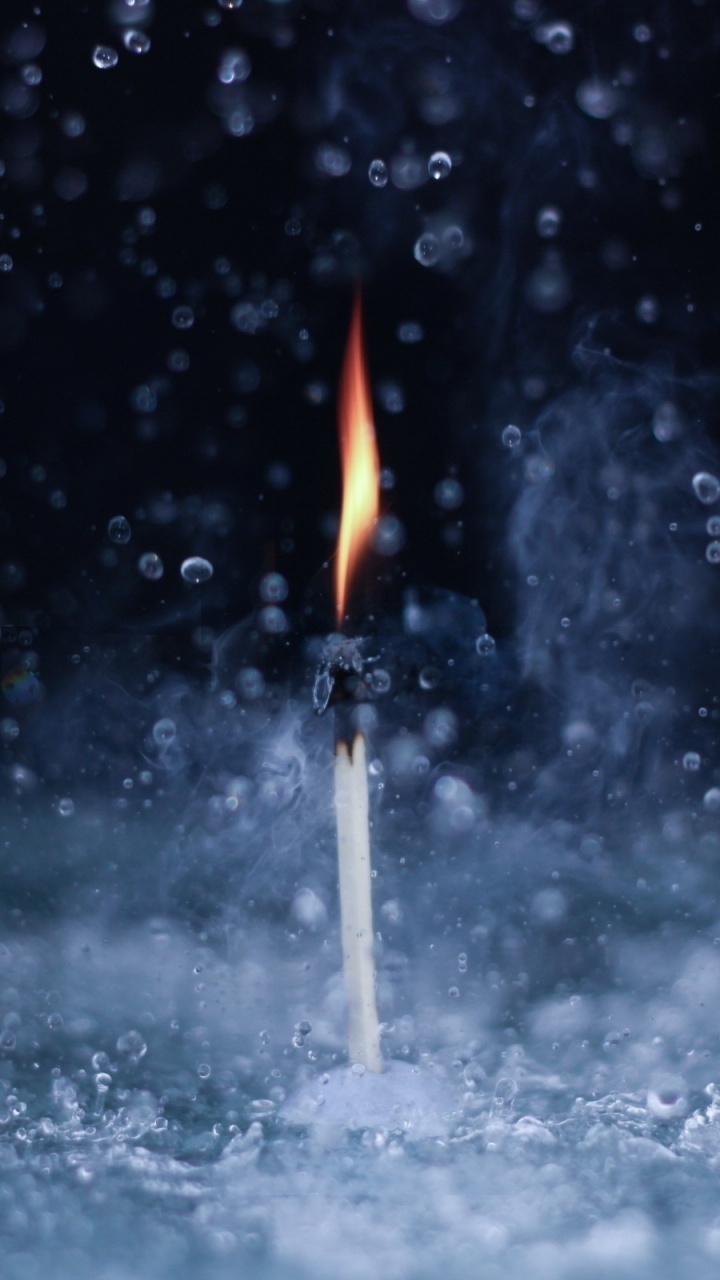 White and Red Lighted Candle. Wallpaper in 720x1280 Resolution