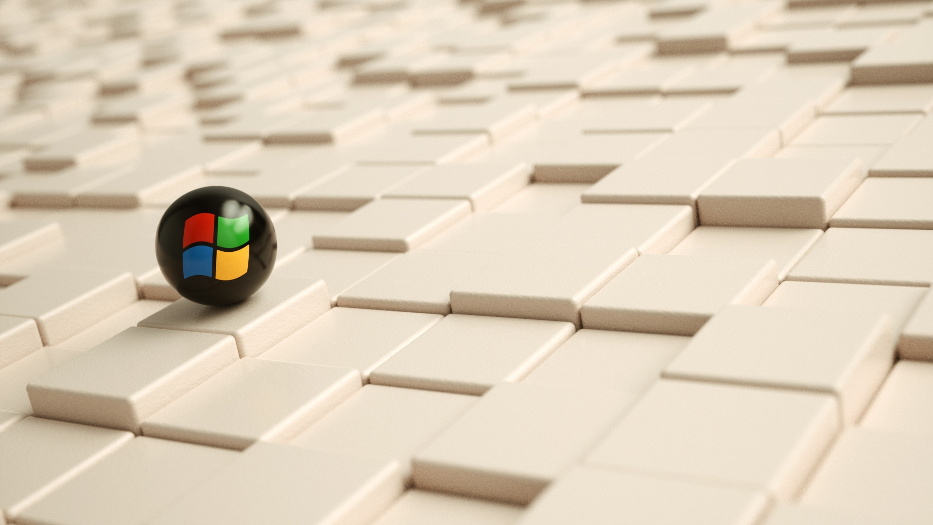 Bola Negra y Verde Sobre Bloques de Hormigón Blanco y Gris. Wallpaper in 1920x1080 Resolution