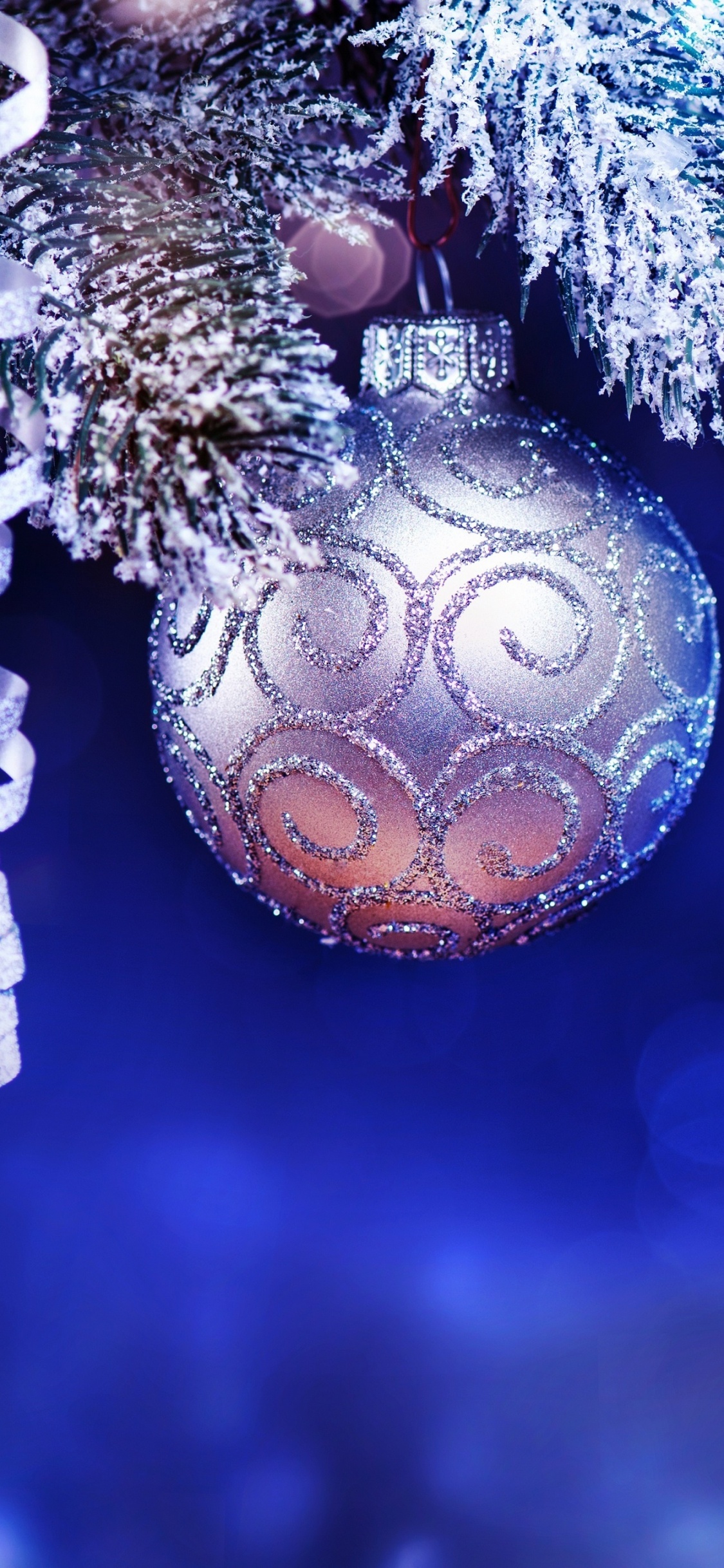 Le Jour De Noël, Nouvelle Année, Ornement de Noël, Blue, Décoration de Noël. Wallpaper in 1125x2436 Resolution