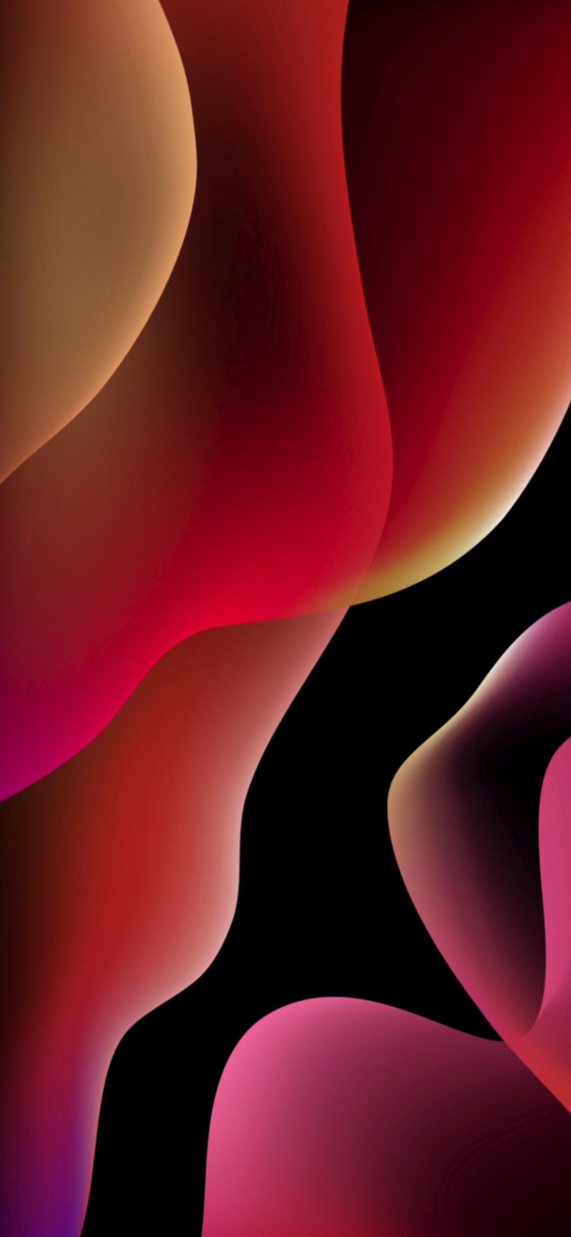 苹果, 色彩, 光, 黑色的, 粉红色 壁纸 1125x2436 允许