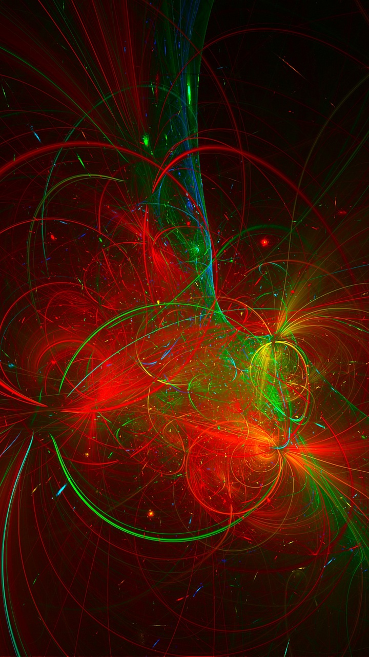 Digitale Tapete Mit Rotem Und Blauem Licht. Wallpaper in 720x1280 Resolution