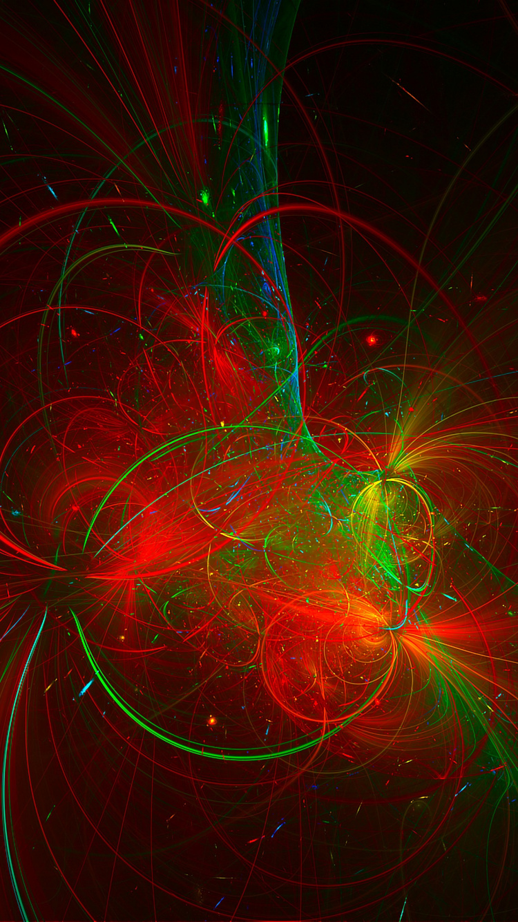 Fond D'écran Numérique Lumière Rouge et Bleue. Wallpaper in 750x1334 Resolution