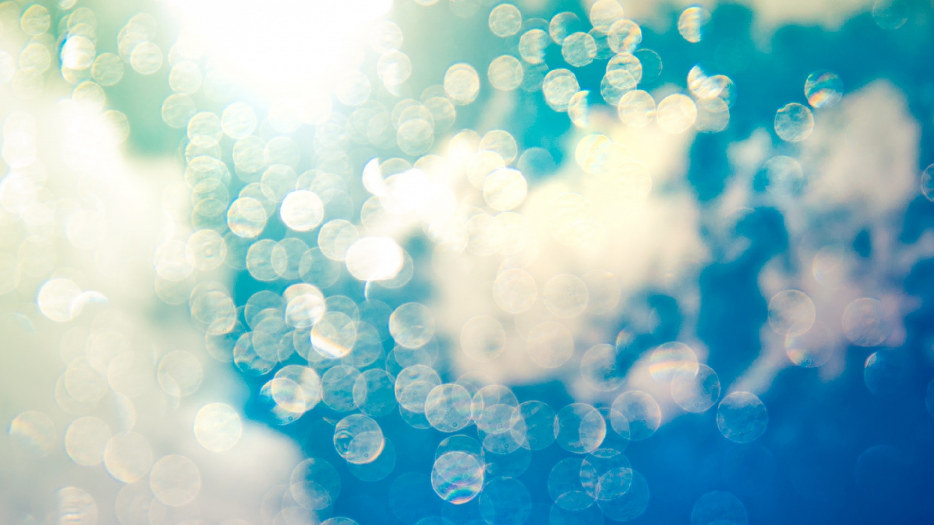 Luces Bokeh Azules y Blancas. Wallpaper in 1920x1080 Resolution