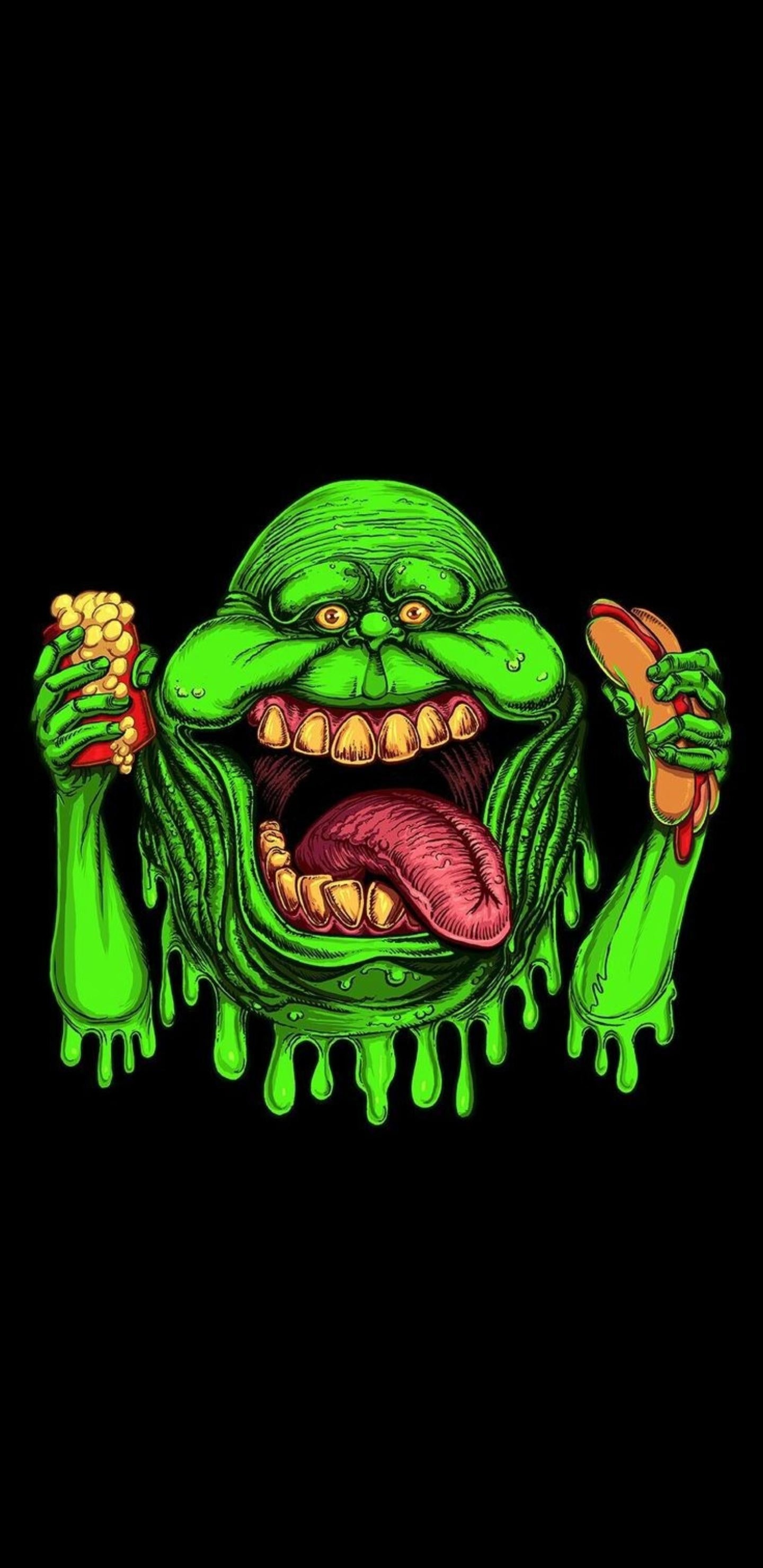 Art Plus Mince de Ghostbusters, Slimer, Art, Chasseurs de Fantômes, Redbubble. Wallpaper in 1440x2960 Resolution