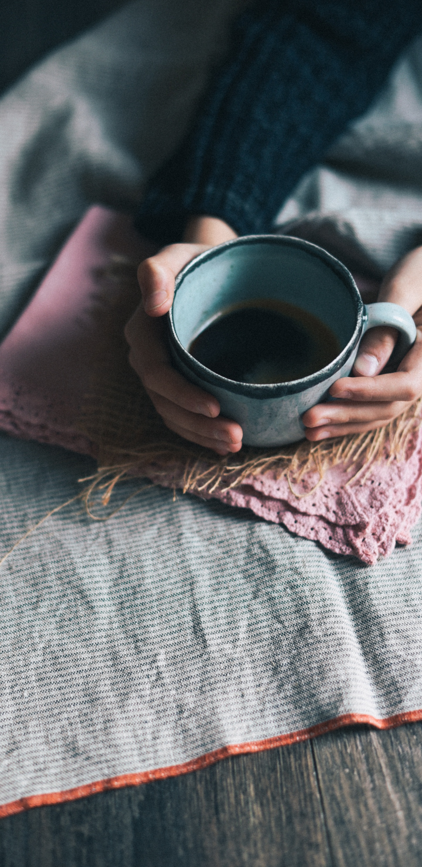 Person Holding Black Ceramic Mug. Wallpaper in 1440x2960 Resolution