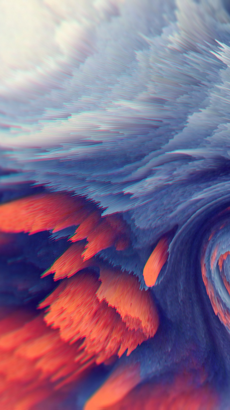 Blau-rot-weiße Abstrakte Malerei. Wallpaper in 750x1334 Resolution