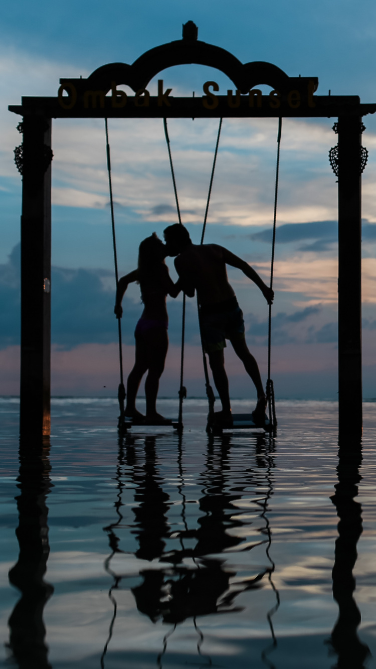 大海, 日落, 反射, 地平线, 海洋 壁纸 750x1334 允许