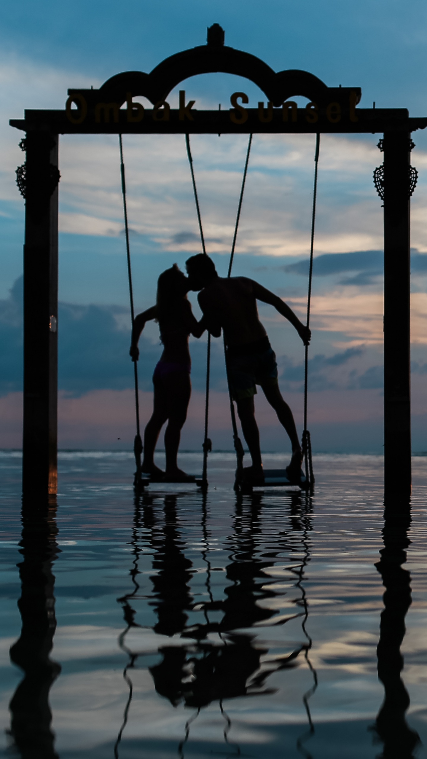 Meer, Sonnenuntergang, Wasser, Reflexion, Horizont. Wallpaper in 1440x2560 Resolution