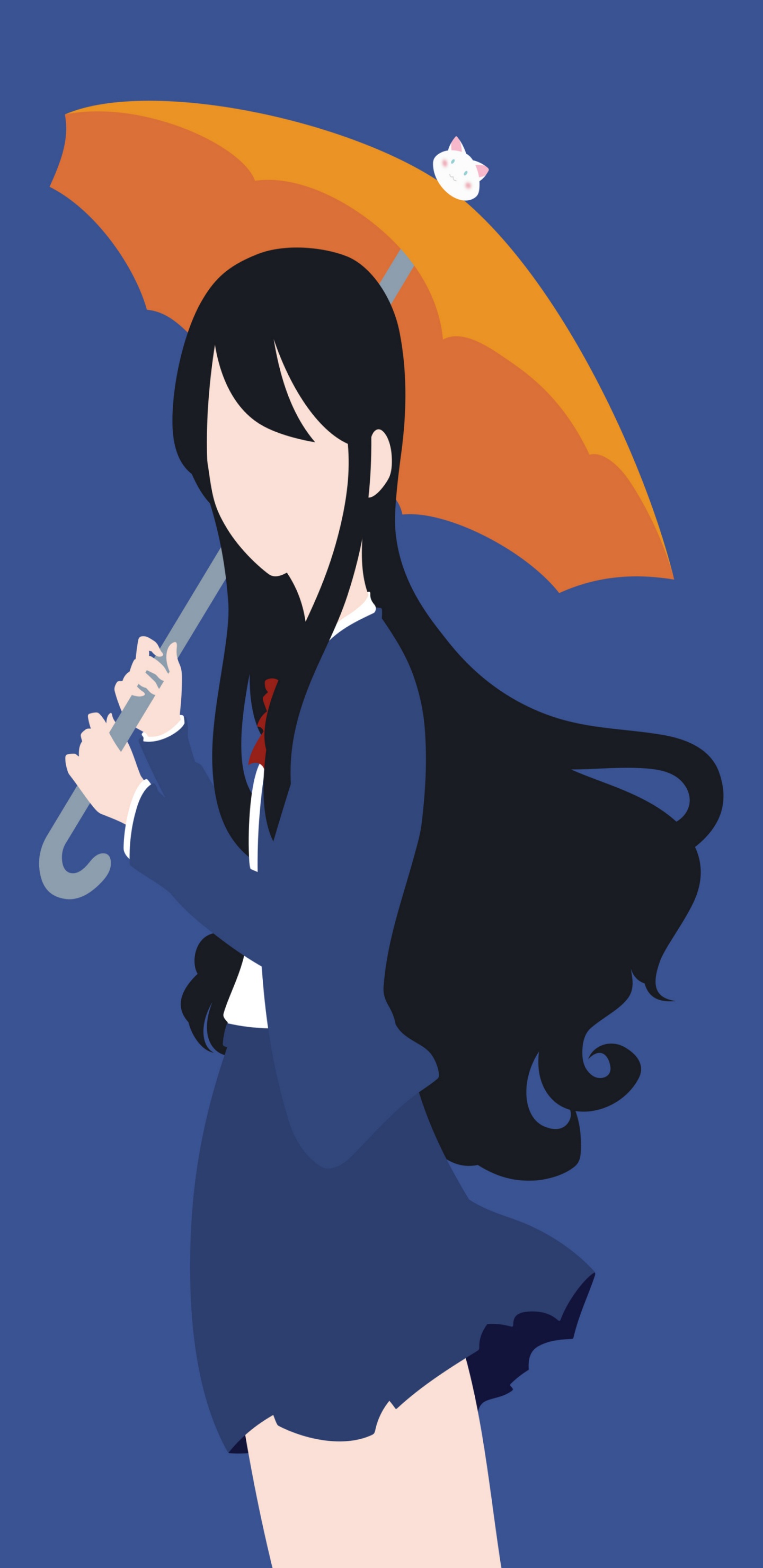 Cartoon, Geste, Regenschirm, Kunst, Electric Blue. Wallpaper in 1440x2960 Resolution