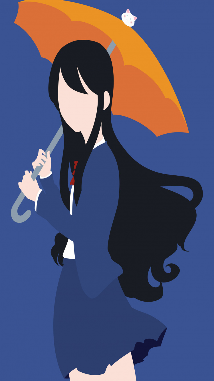 Cartoon, Gesture, Umbrella, Art, Electric Blue. Wallpaper in 750x1334 Resolution