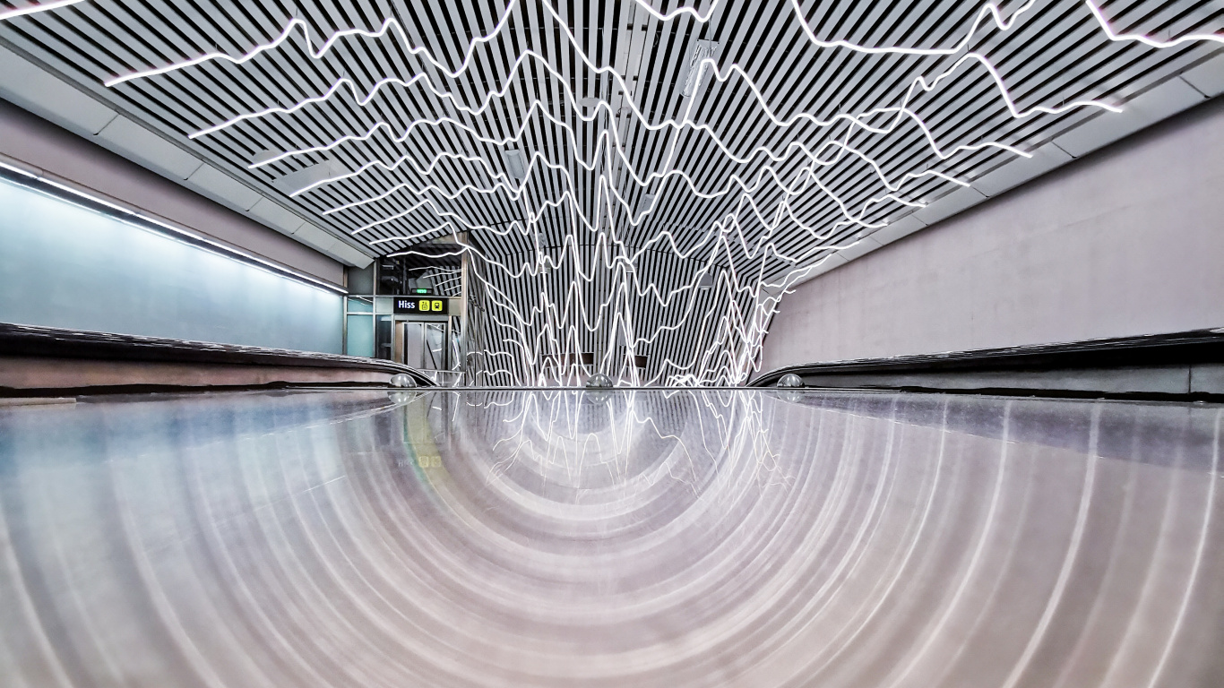 White and Brown Tunnel With Light. Wallpaper in 1366x768 Resolution