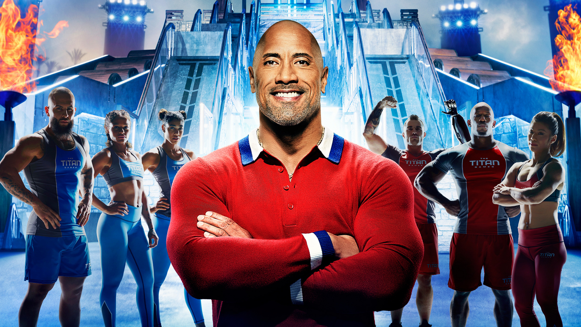 Hombre en Polo Rojo Sonriendo. Wallpaper in 1920x1080 Resolution