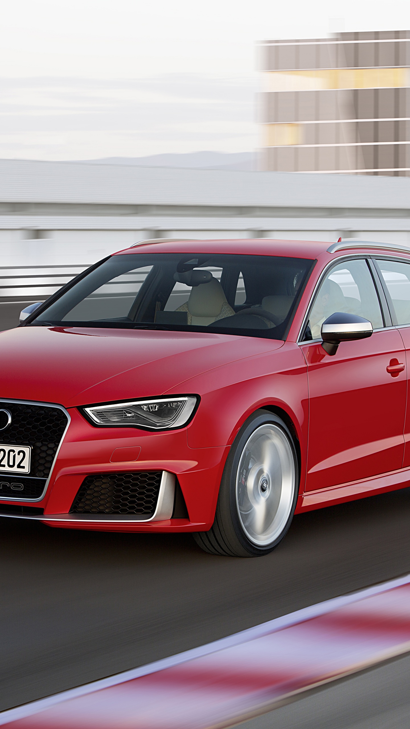 Red Audi a 4 on Road. Wallpaper in 1440x2560 Resolution