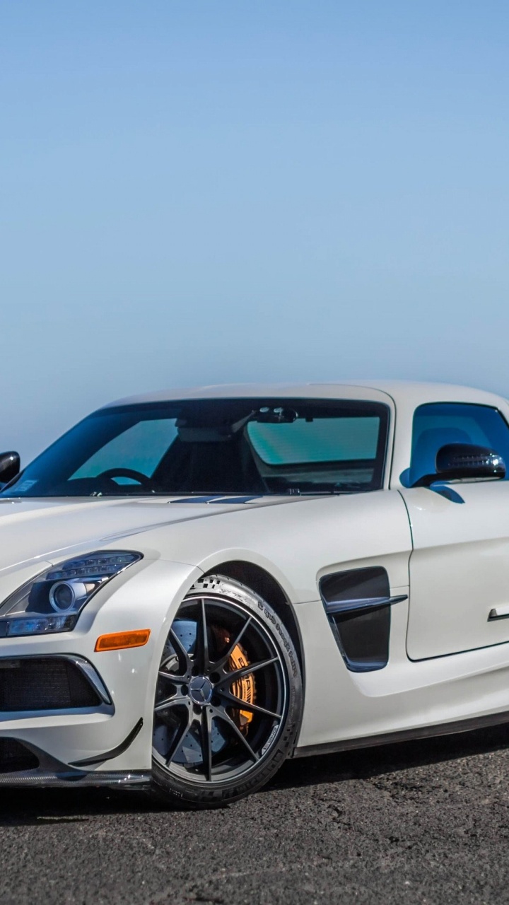 White Mercedes Benz Coupe on Beach During Daytime. Wallpaper in 720x1280 Resolution