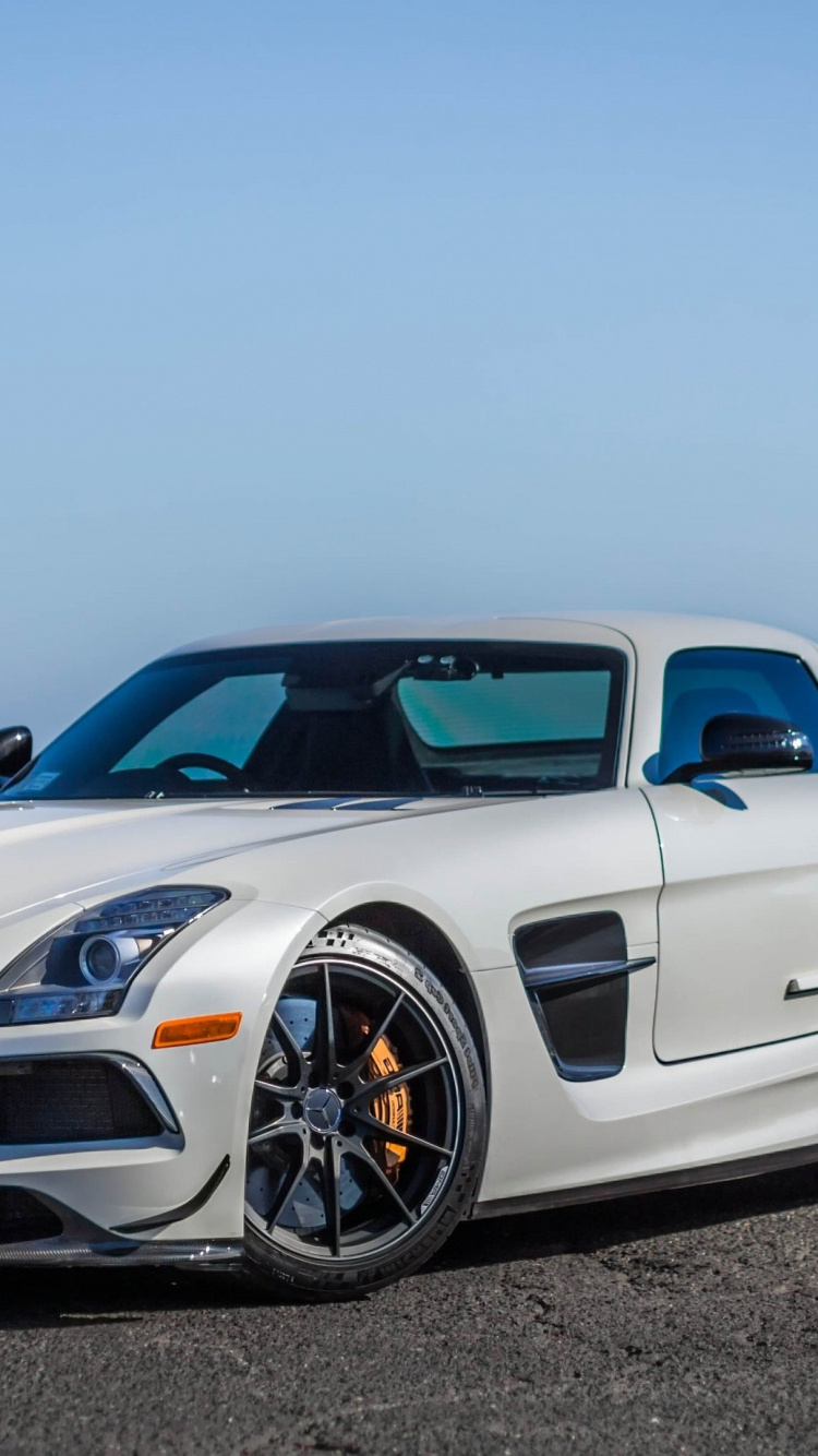 White Mercedes Benz Coupe on Beach During Daytime. Wallpaper in 750x1334 Resolution