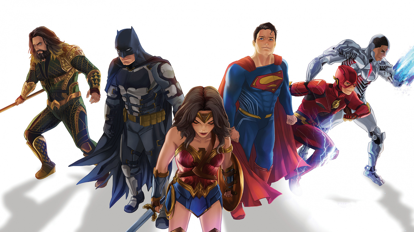 Frau im Blauen Und Roten Kleid Anime-Charakter. Wallpaper in 1366x768 Resolution