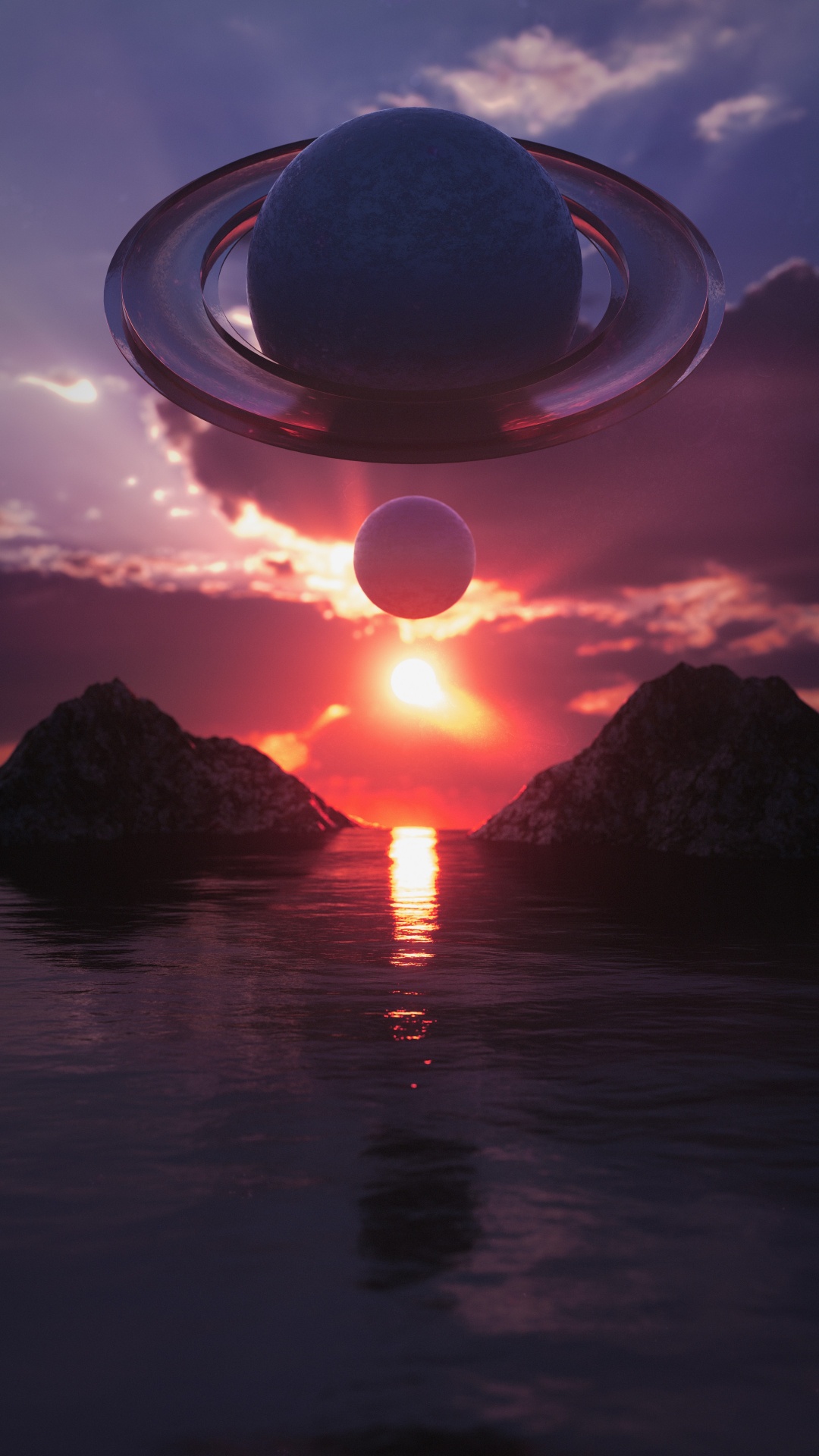 Afterglow, Water, Cloud, Atmosphere, Water Resources. Wallpaper in 1080x1920 Resolution