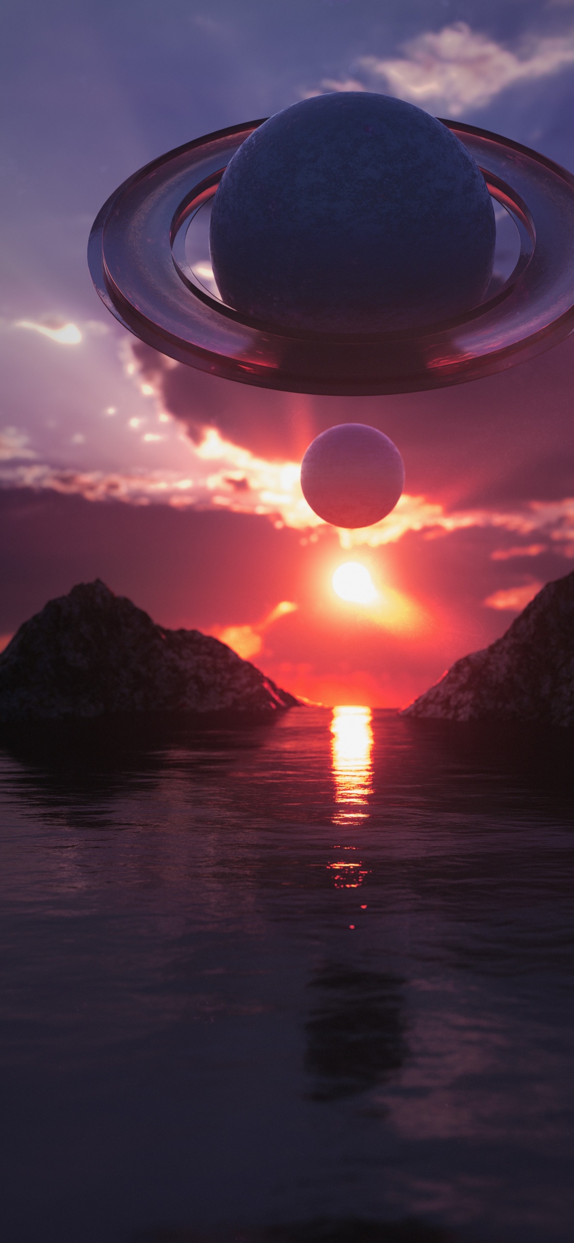 余辉, 气氛, 水资源, 光, 性质 壁纸 1125x2436 允许