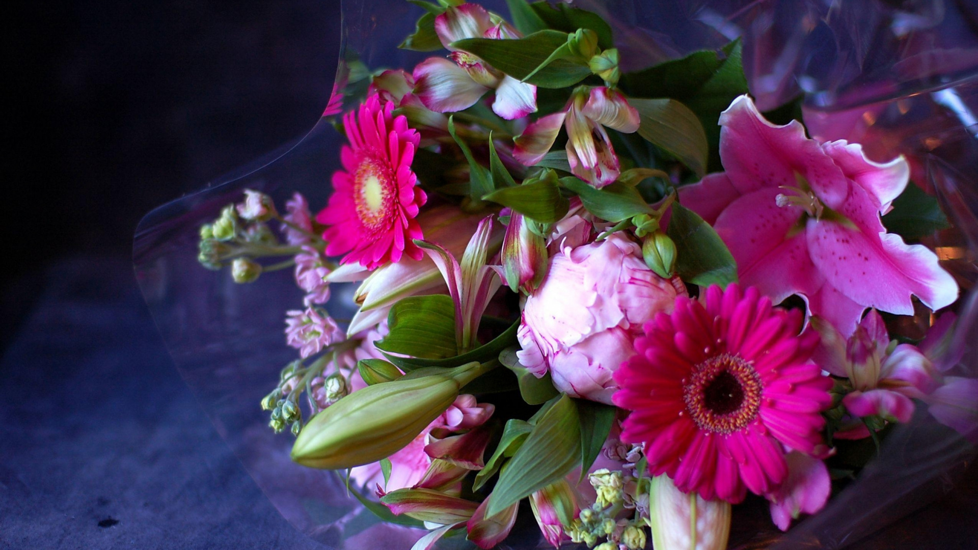 Pink and White Flowers on Clear Glass Vase. Wallpaper in 1920x1080 Resolution