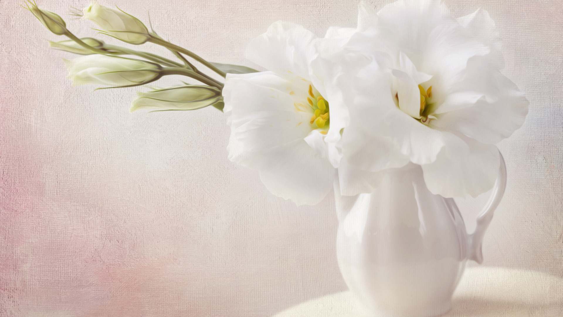 White Flower in Clear Glass Vase. Wallpaper in 1920x1080 Resolution