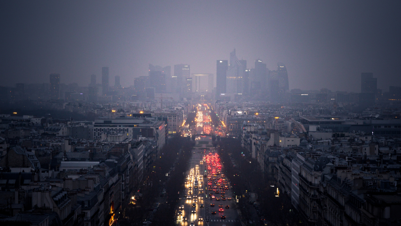 Skyline Der Stadt Bei Nacht Night. Wallpaper in 1280x720 Resolution