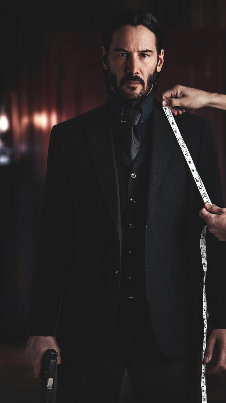Anzug Für John Wick, Keanu Reeves, John Wick, Anzug, John Wick 2-Plakat. Wallpaper in 750x1334 Resolution