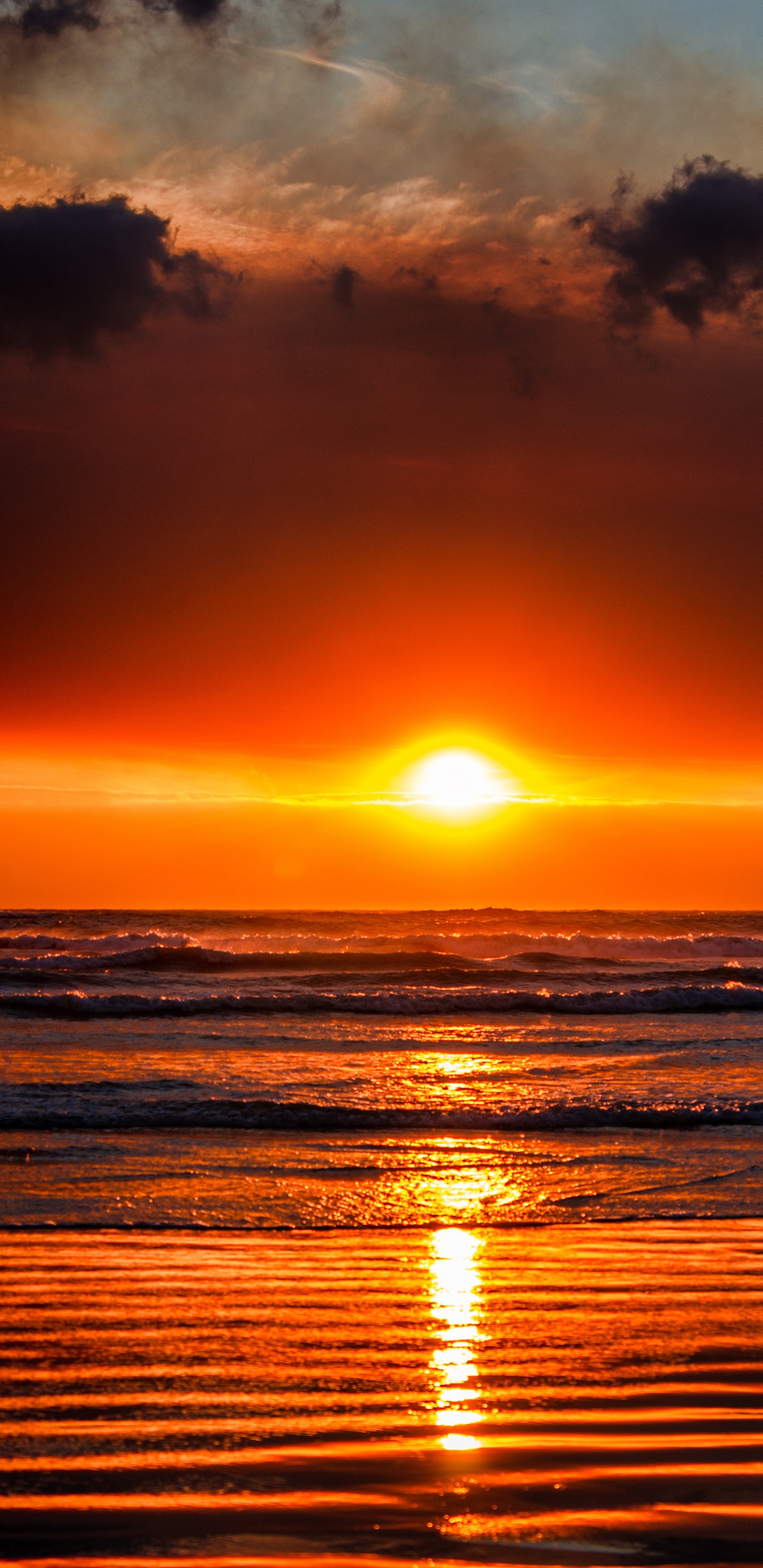 Mer, Horizon, Afterglow, Lever, Soleil. Wallpaper in 1440x2960 Resolution