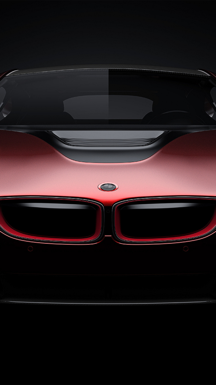 Red Ferrari 458 Italia on Black Background. Wallpaper in 750x1334 Resolution