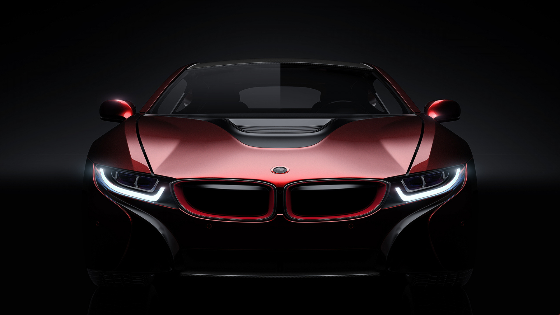 Ferrari 458 Italia Rojo Sobre Fondo Negro. Wallpaper in 1920x1080 Resolution