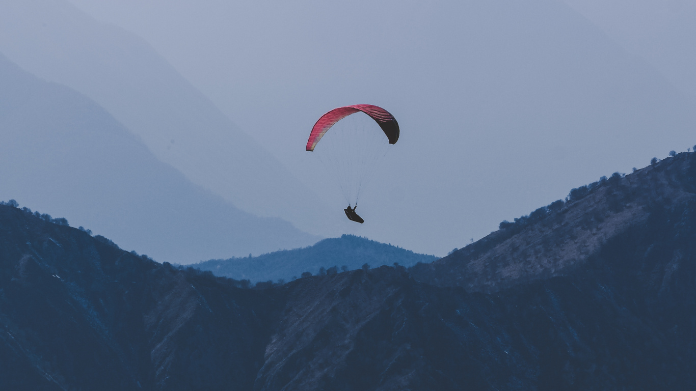 降落伞, 空中运动, Windsports, 极限运动, 地形 壁纸 1366x768 允许
