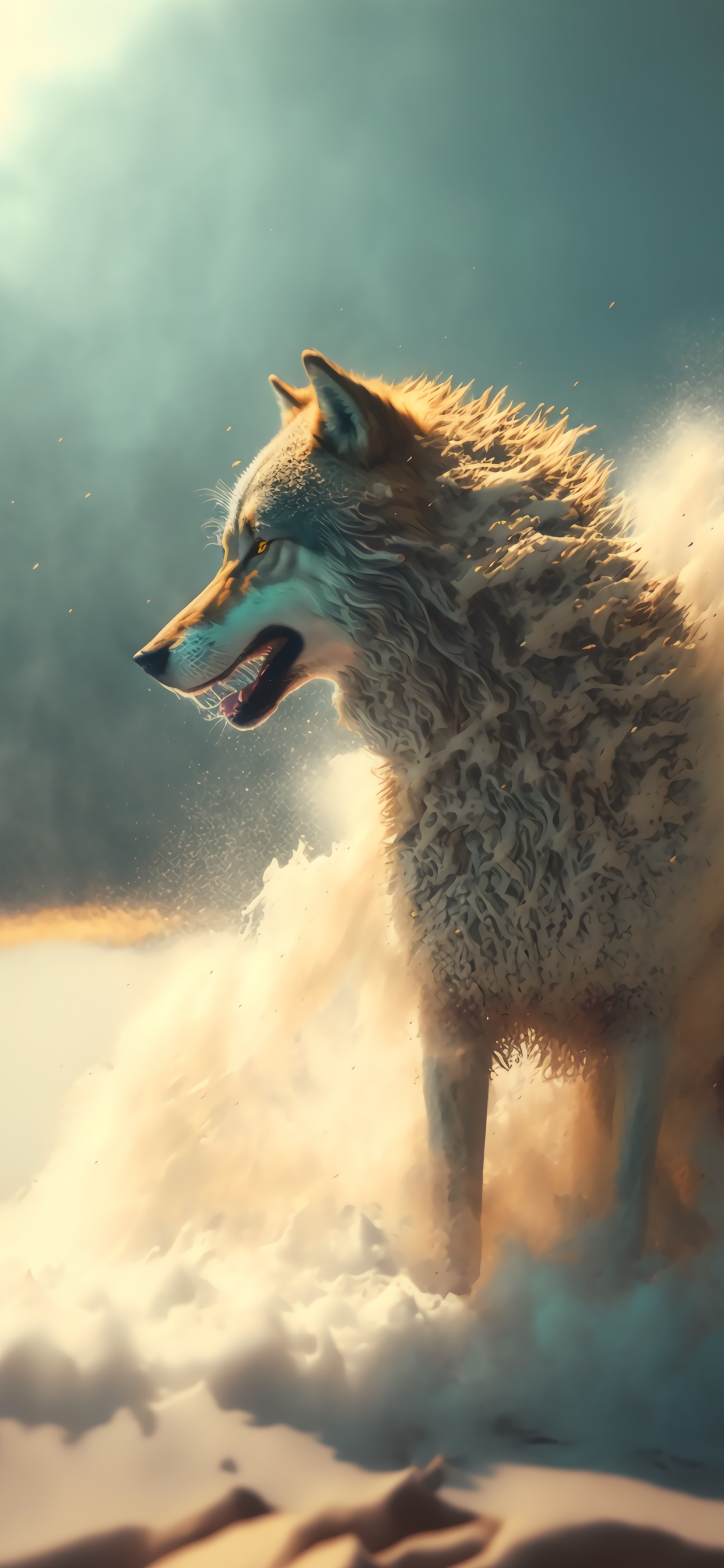 Papier Peint Loup, Carnivores, Nature, Mâchoire, Moustache. Wallpaper in 1242x2688 Resolution