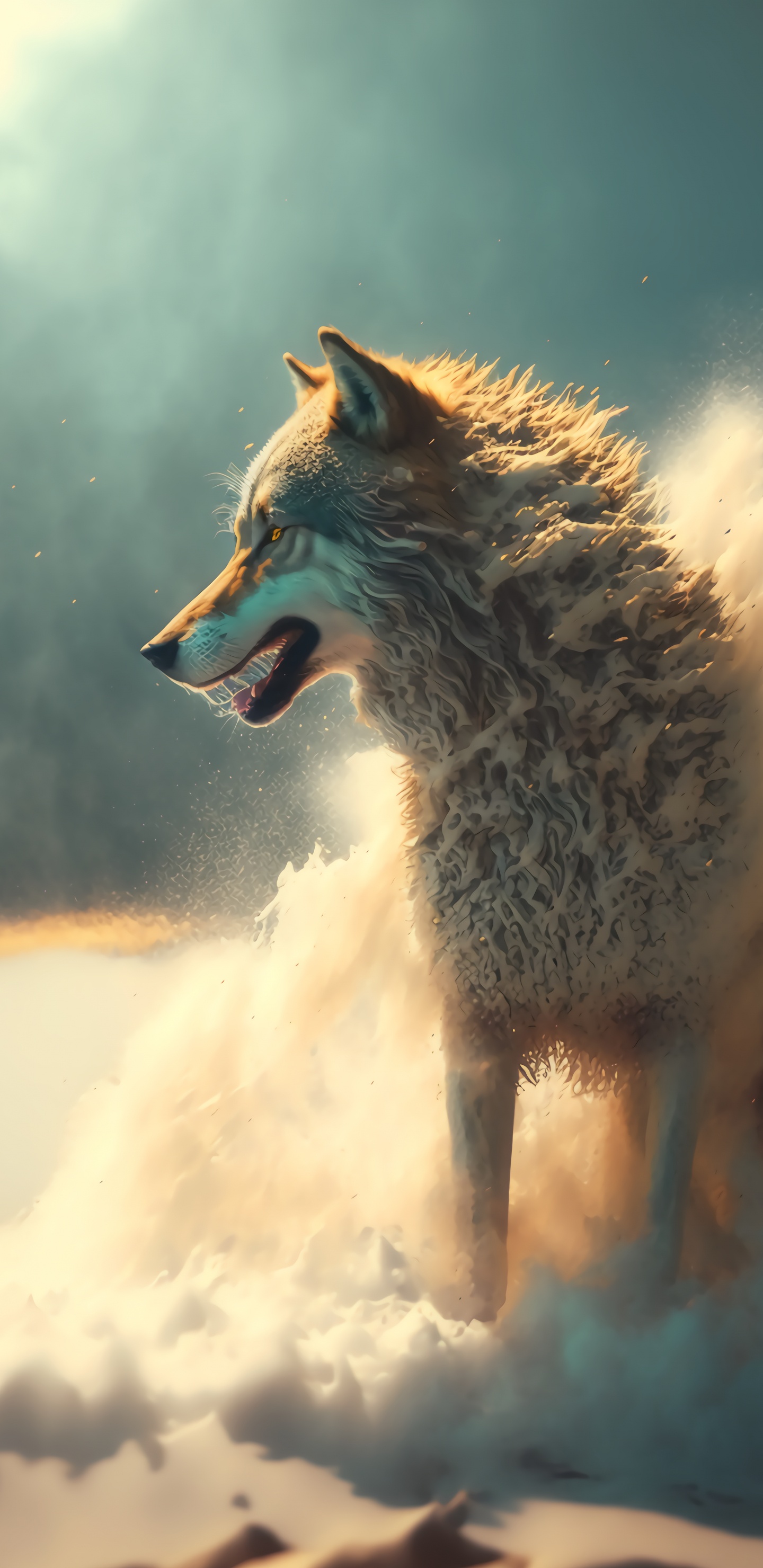 Papier Peint Loup, Carnivores, Nature, Mâchoire, Moustache. Wallpaper in 1440x2960 Resolution
