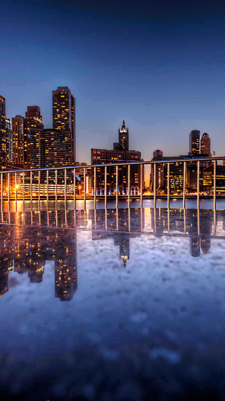 City Skyline During Night Time. Wallpaper in 750x1334 Resolution