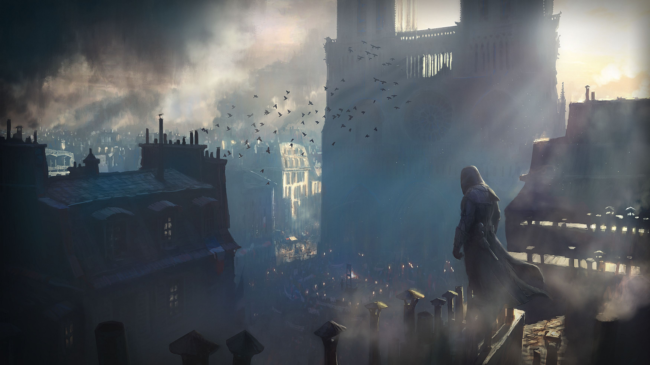 Assassins Creed Unity, Assassins Creed, Concepto de Arte, Ubisoft, Ambiente. Wallpaper in 2560x1440 Resolution