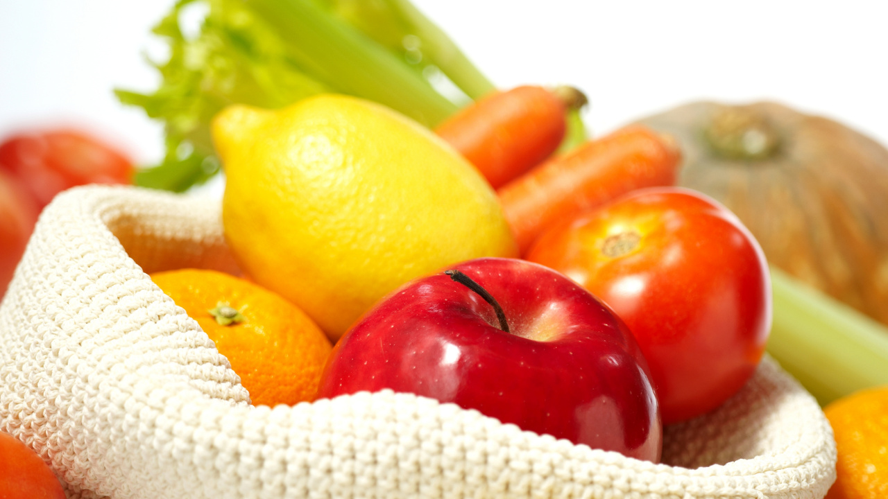 Orange and Green Apple Fruits. Wallpaper in 1280x720 Resolution